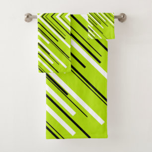 Flèches en vert citron, noir et blanc