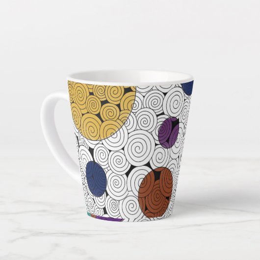 Flèches et cercles Latte Mug (Angle gauche)