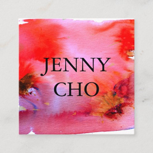 Flèches et éclaboussures carte de visite d'aquarel (Devant)