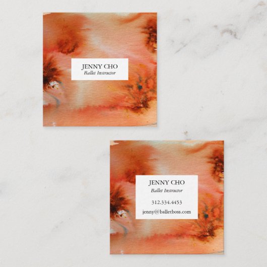 Flèches et éclaboussures carte de visite d'aquarel (Devant / Derrière)