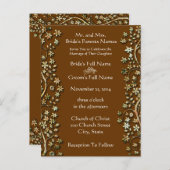 Flèches et fleurs faire-part de mariage-Brown (Devant / Derrière)