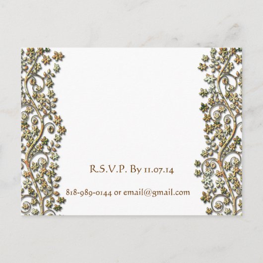 Flèches et fleurs faire-part de mariage-Brown (Dos)