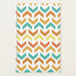 Flèches rétro Chevron Orange Or Turquoise
