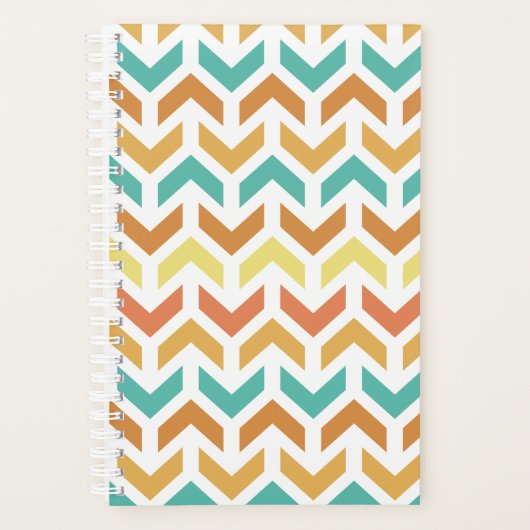 Flèches rétro Chevron Orange Or Turquoise (Devant)