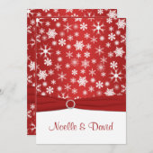 Flèches rouges et blanches Faire-part de mariage 2 (Devant / Derrière)
