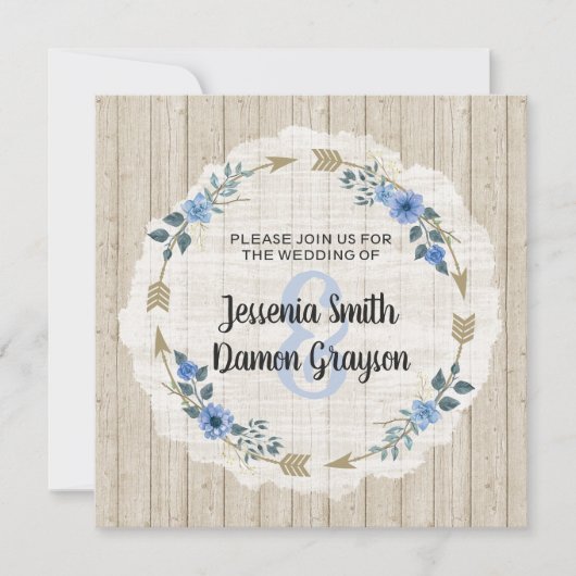 Flèches Rustiques Boho & Faire-part de mariage Flo (Devant)