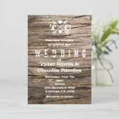 Flèches rustiques en bois et Faire-part de mariage (Debout devant)