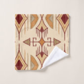 Flèches Tribales, Apricot, Bourgogne, Tan (Gant de toilette)