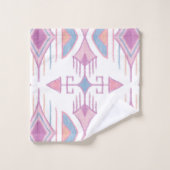 Flèches Tribales Bohème, Bleu, Rose, Pêche (Gant de toilette)