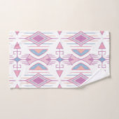 Flèches Tribales Bohème, Bleu, Rose, Pêche (Serviette à main)