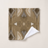 Flèches tribales, Brown, Crème, Gris (Gant de toilette)