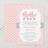 Flèches Twin Girl Baby Shower Invitations (Devant / Derrière)
