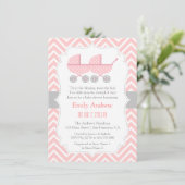 Flèches Twin Girl Baby Shower Invitations (Debout devant)