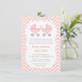 Flèches Twin Girl Baby Shower Invitations (Debout devant)