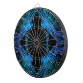 Fléchettes Abstraite Cible de flechettes fractale noire et bl (Devant droit)