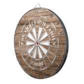 Fléchettes Cartes Rustique en bois foncé Nom de famille Cible (Devant droit)