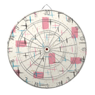 Fléchettes Cible de flechettes de Motif rétro atomique rose