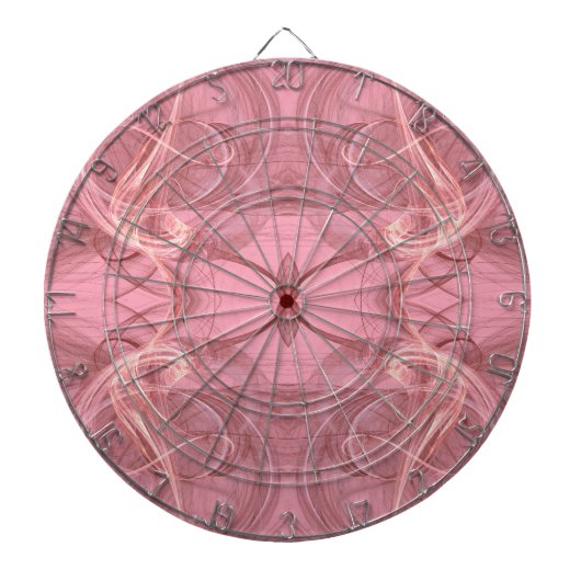 Fléchettes Cible de flechettes fractale Abstraite rose et bla (Devant)