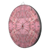 Fléchettes Cible de flechettes fractale Abstraite rose et bla (Devant droit)