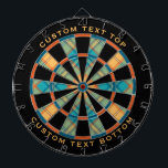 Fléchettes Cible de flechettes Kingfisher Tartan<br><div class="desc">Design plaqué dans les couleurs de palette de martin-pêcheur. Motif sans couture. Deux zones de texte personnalisées sur l'anneau extérieur.</div>