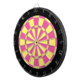 Fléchettes Cible de flechettes : Rose, jaune-clair, et noir (Devant droit)
