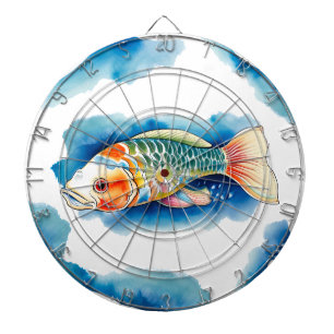 Fléchettes Cible de flechettes - Série aquarelle : Koi Fish