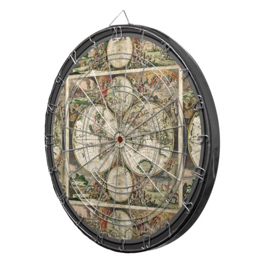 Fléchettes Cible multicible de carte vintage (Devant droit)