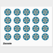 Fléchettes de neige en or sur Stickers Blue Holida (Feuille)