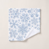 Fléchettes de neige grises sur blanc (Gant de toilette)