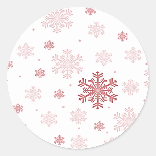 Fléchettes de neige rouges/roses - Stickers hiver (Devant)