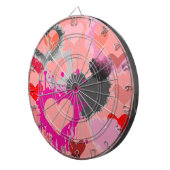 FLÉCHETTES JEU DE DARTBOARD - COEURS DE DESIGNER - ROSE - CAD (Devant droit)