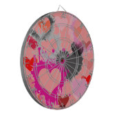 FLÉCHETTES JEU DE DARTBOARD - COEURS DE DESIGNER - ROSE - CAD (Devant gauche)