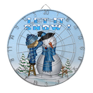 Fléchettes Laissez-le neiger Cible de flechettes Snowman