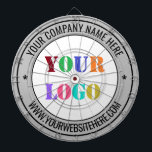 Fléchettes Logo personnalisé et texte de votre Cible de flech<br><div class="desc">Couleurs et polices personnalisées - Concevez vos propres tableaux de bord avec simple personnalisation de votre entreprise Logo et nom Site Web ou texte personnalisé Design professionnel Promotionnel Cible de flechettes / Cadeau - Ajouter votre logo - Image ou photo - QR Code / Nom - Entreprise / Site Web...</div>