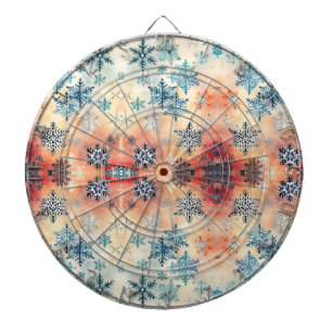 Fléchettes Motif Flocons de Neige Vintage - Cible de Fléchett