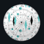 Fléchettes Rétros diamants de turquoise et Cible de<br><div class="desc">Diamants de cette les rétros turquoise et la Cible de flechettes de Starbursts est une nouvelle prise sur un style vintage. Il comporte les starbursts kitschy et noirs sur le pois de turquoise, entourage des formes géométriques, de turquoise et de diamant noir. Customisez la couleur d'arrière - plan sur ce...</div>