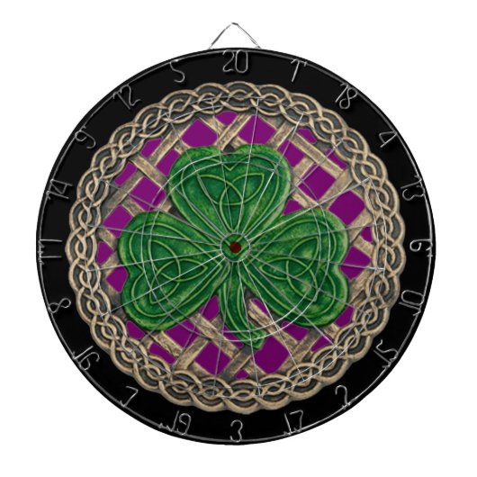Fléchettes Shamrock violet sur la Cible de flechettes de noeu (Devant)