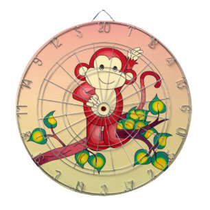 Fléchettes Tableau de bord cible de singe rouge mignon