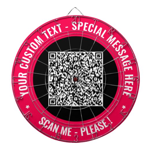 Fléchettes Votre code QR Cible de flechettes texte personnali (Devant)