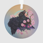 Fledgling met appelbloesems ornament (achterkant)