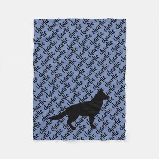 Fleece Blanket Duitse Shepherd Dog's Name (Voorkant)