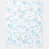 Fleece Blanket, Falling Blue Snowflakes (Voorkant)