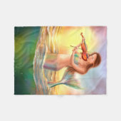Fleece Blanket, fantasie-zeemeermin speelt viool Deken (Voorkant (Horizontaal))