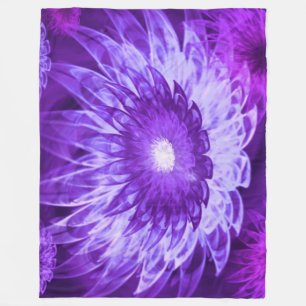 Fleece Blanket Fantasy Flowers Paarse Deken