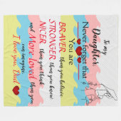Fleece Blanket father/dochter love message Deken (Voorkant (Horizontaal))