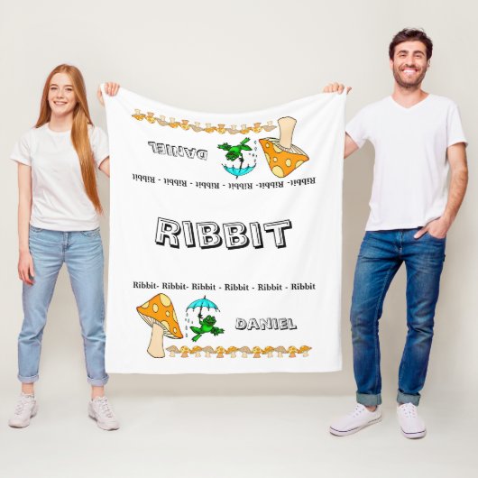 Fleece Blanket Frog Ribbit paddenstoel (In situ)