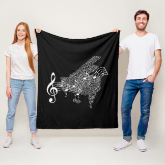 Fleece Blanket - Grand Piano en Personeel Deken