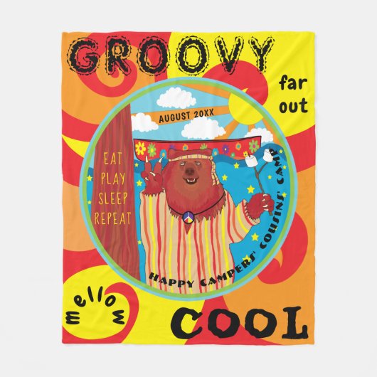 Fleece Blanket Happy Campe Groovy Beer personalise (Voorkant)