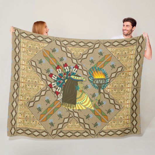 Fleece Blanket "Lady Liberty of the West" Deken (In situ)