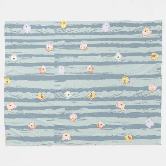 Fleece Blanket (Large 60" x 80") – Whimsy Faces Deken (Voorkant (Horizontaal))